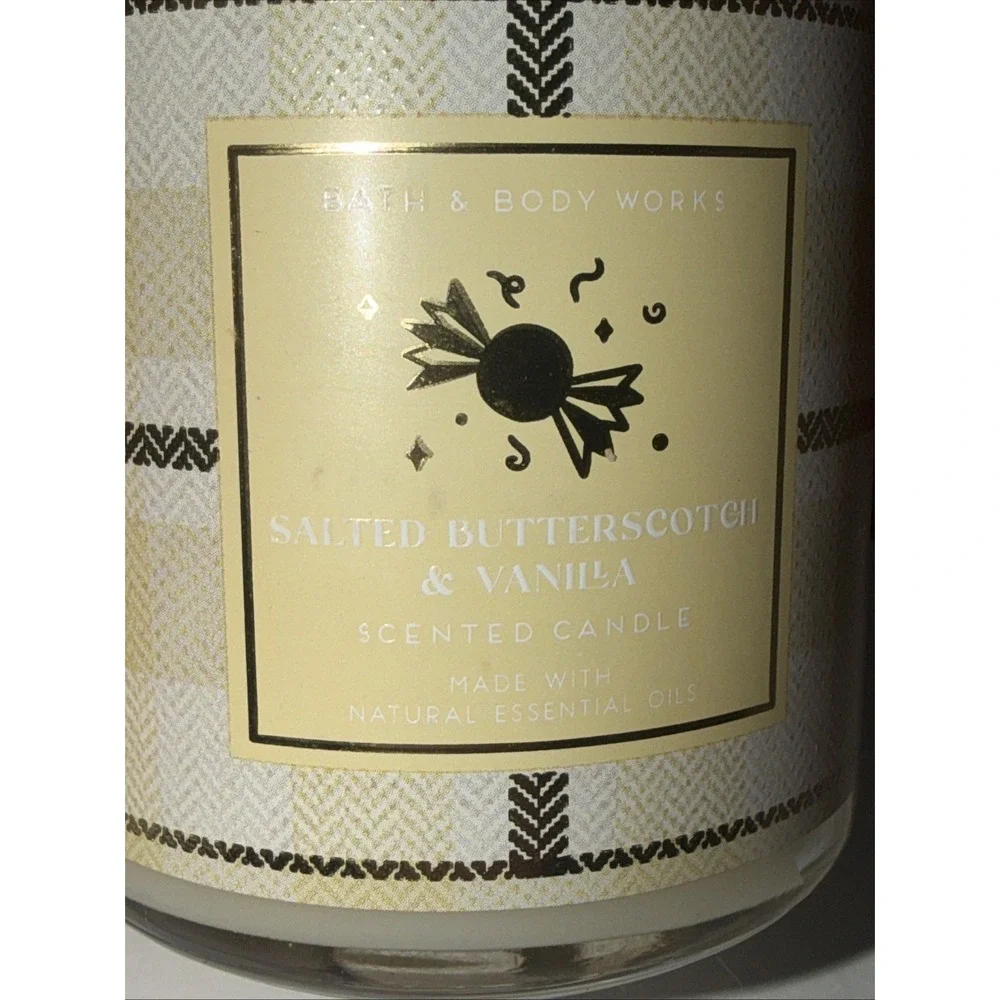 Bath & Body Works Salted Butterscotch & Vanilla Scented Candle 7 oz Single Wick